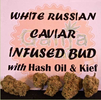 GanjaGourmetWhiteRussianCaviarInfusedBudsign